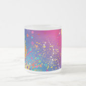 Levendige kleurenFusie Abstract met Splashes artie Matglas Koffiemok (Center)