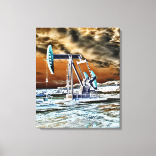 Levendige kleurenoliwell Pumping (pompaansluiting) Canvas Afdruk