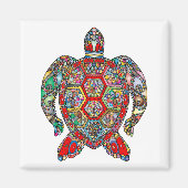 Levendige kleurenschildpad magneet (Voorkant)