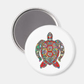 Levendige kleurenschildpad magneet (Voorkant / Achterkant)
