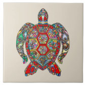 Levendige kleurenschildpad tegeltje (Voorkant)