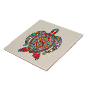 Levendige kleurenschildpad tegeltje (Zijkant)