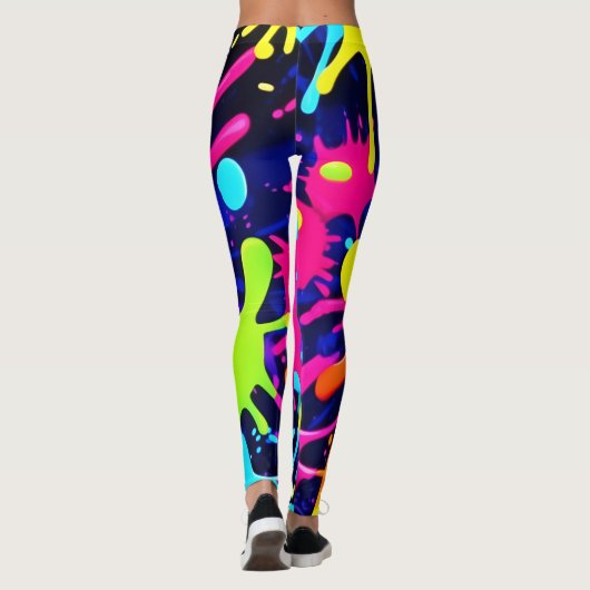 Levendige kleurensplash leggings (Achterkant)