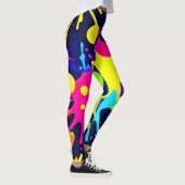 Levendige kleurensplash leggings (Rechts)