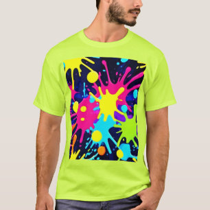 Levendige kleurensplash t-shirt