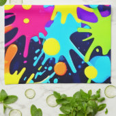 Levendige kleurensplash theedoek (Gevouwen)