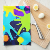 Levendige kleurensplash theedoek (Quarter Fold)