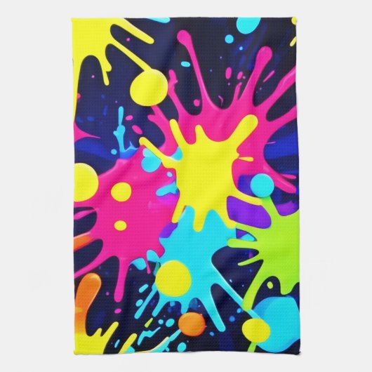 Levendige kleurensplash theedoek (Verticaal)