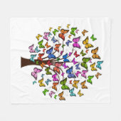 Levendige kleurenvlinderboom fleece deken (Voorkant (Horizontaal))