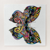 Levendige kleurenvlindertekening legpuzzel (Horizontaal)