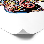 Levendige kleurenvlindertekening poster (Hoek)