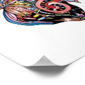 Levendige kleurenvlindertekening poster (Hoek)