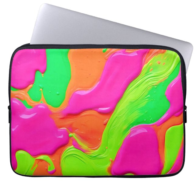 Levendige Kleurfusie Laptop Sleeve (Voorkant)