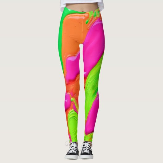 Levendige Kleurfusie Leggings (Voorkant)