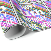 Levendige, kleurrijke 11e verjaardag + aangepaste  cadeaupapier (Rol Hoek)