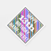 Levendige, kleurrijke 13e verjaardag + aangepaste  servet (Hoek)