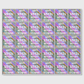 Levendige, kleurrijke 15e verjaardag + aangepaste  cadeaupapier (Vlak)