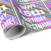 Levendige, kleurrijke 15e verjaardag + aangepaste cadeaupapier (Rol Hoek)