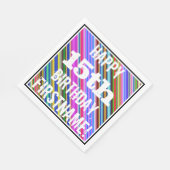 Levendige, kleurrijke 15e verjaardag + aangepaste servetten (Hoek)