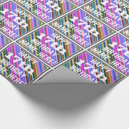 Levendige, kleurrijke 17e verjaardag + aangepaste  cadeaupapier (Hoek)