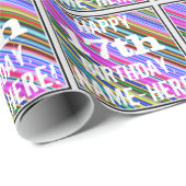 Levendige, kleurrijke 17e verjaardag + aangepaste  cadeaupapier (Rol Hoek)