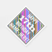 Levendige, kleurrijke 17e verjaardag + aangepaste  servetten (Hoek)