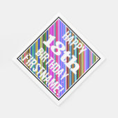 Levendige, kleurrijke 18e verjaardag + aangepaste  servetten (Hoek)