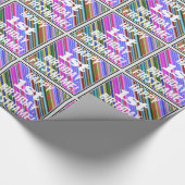 Levendige, kleurrijke 1e verjaardag + aangepaste n cadeaupapier (Hoek)