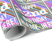 Levendige, kleurrijke 22e verjaardag + aangepaste  cadeaupapier (Rol Hoek)