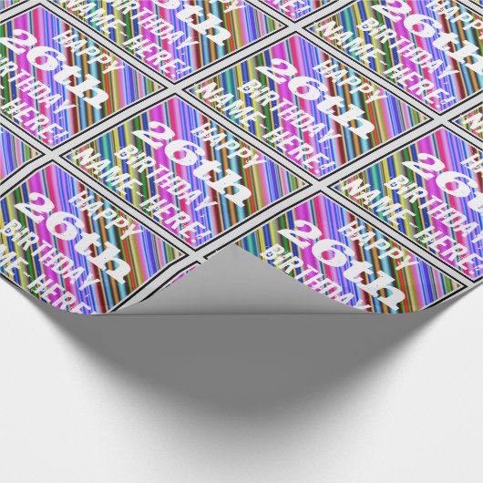 Levendige, kleurrijke 26e verjaardag + aangepaste  cadeaupapier (Hoek)