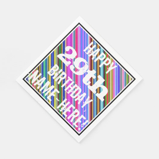 Levendige, kleurrijke 29e verjaardag + aangepaste servet (Hoek)