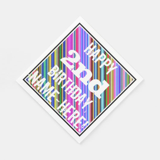 Levendige, kleurrijke 2e verjaardag + aangepaste n servet (Hoek)