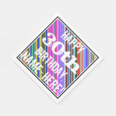 Levendige, kleurrijke 30e verjaardag + aangepaste  servet (Hoek)