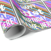 Levendige, kleurrijke 31e verjaardag + aangepaste  cadeaupapier (Rol Hoek)