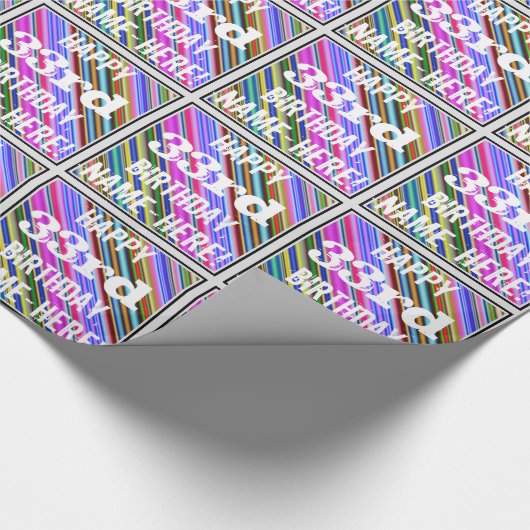 Levendige, kleurrijke 33e verjaardag + aangepaste cadeaupapier (Hoek)