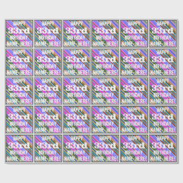 Levendige, kleurrijke 33e verjaardag + aangepaste  cadeaupapier