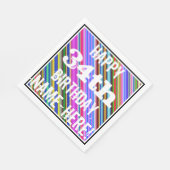 Levendige, kleurrijke 34e verjaardag + aangepaste  servet (Hoek)