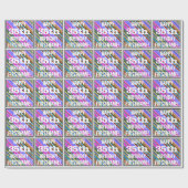 Levendige, kleurrijke 35e verjaardag + aangepaste  cadeaupapier (Vlak)