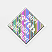 Levendige, kleurrijke 37e verjaardag + aangepaste  servet (Hoek)