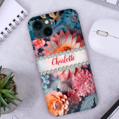 Levendige kleurrijke 3D-lijsten, diamantbloemen op Case-Mate iPhone Case