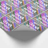 Levendige, kleurrijke 3de verjaardag + aangepaste  cadeaupapier (Hoek)