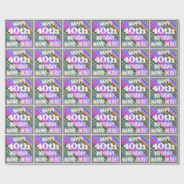 Levendige, kleurrijke 40e verjaardag + aangepaste  cadeaupapier