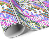 Levendige, kleurrijke 40e verjaardag + aangepaste  cadeaupapier (Rol Hoek)