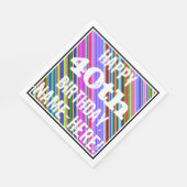 Levendige, kleurrijke 40e verjaardag + aangepaste  servetten (Hoek)