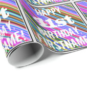 Levendige, kleurrijke 41ste verjaardag + aangepast cadeaupapier (Rol Hoek)