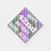 Levendige, kleurrijke 42e verjaardag + aangepaste  servet (Hoek)