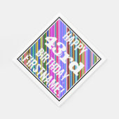 Levendige, kleurrijke 43e verjaardag + aangepaste servet (Hoek)