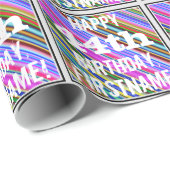 Levendige, kleurrijke 44e verjaardag + aangepaste cadeaupapier (Rol Hoek)