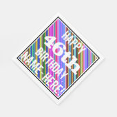 Levendige, kleurrijke 46e verjaardag + aangepaste servet (Hoek)