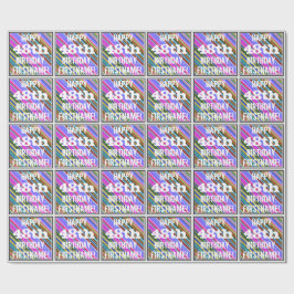 Levendige, kleurrijke 48e verjaardag + aangepaste  cadeaupapier